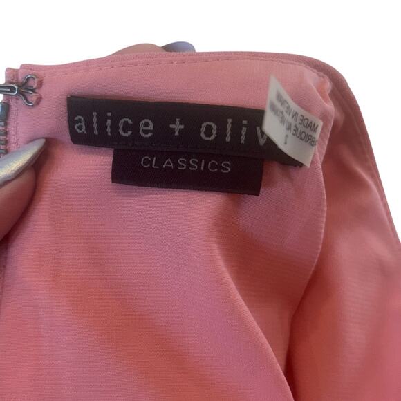 Alice & Olivia Classics Women’s Sz 2 Coral Pink Fitted Boss Bodycon Mini Dress - Picture 7 of 10